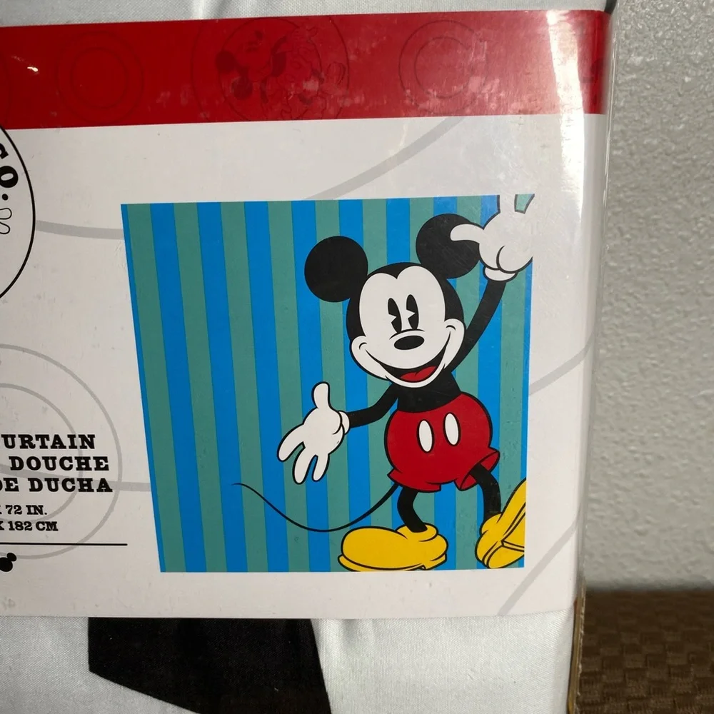 Disney Parks Mickey Mouse & Co. Shower Curtain Stripe 72